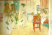 Carl Larsson gratulation oil painting on canvas